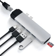 Satechi Pro hub, USB-C, 6 vhodov, srebrn
