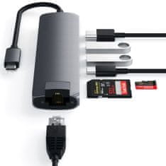 Satechi Slim hub, USB-C, 7 vhodov, Space Grey
