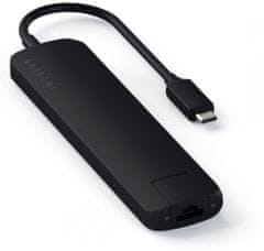 Satechi Slim hub, USB-C, 7 vhodov, črn