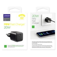 Joyroom Mini Fast Charger polnilnik USB-C PD QC 20W, črna