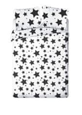 Faro Francosko posteljno perilo Stars črno-belo Bombaž, 220/200, 2x70/80 cm