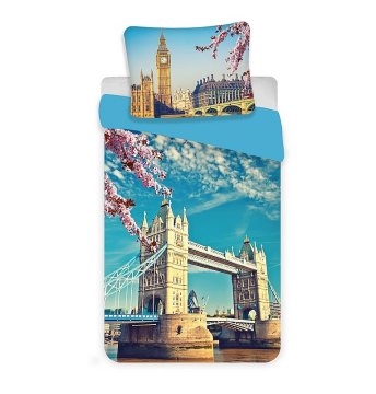 Jerry Fabrics JERRY FABRICS Vključeno platno London blue Bombaž, 140/200, 70/90 cm
