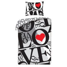 Halantex Posteljno perilo Love grey Bombaž, 140/200, 70/90 cm