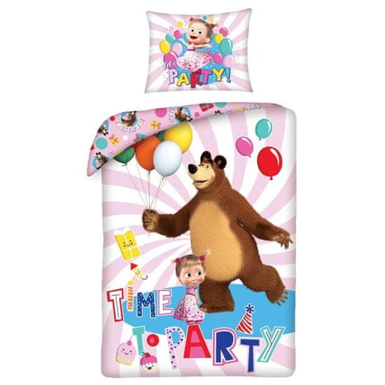 Halantex Bombažno posteljno perilo v vrečki Maša in medved za zabavo 140 x 200 cm