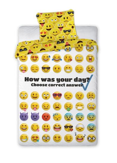 Faro Bombažno posteljno perilo Emoji 140 x 200 cm