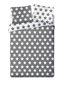 Faro Francosko posteljno perilo Stars siva Bombaž, 220/200, 2x70/80 cm