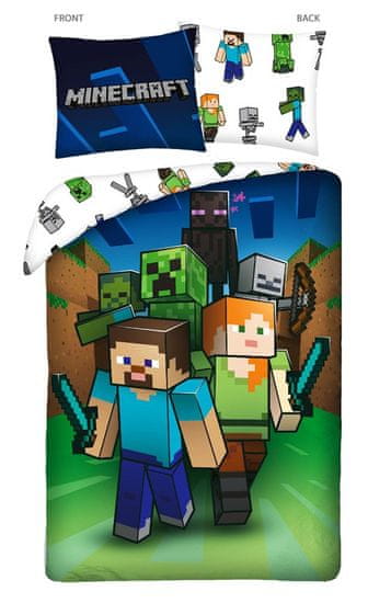 Zaparevrov Bombažna posteljnina, Minecraft Attack, 140 x 200 cm,