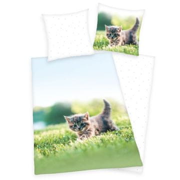 Zaparevrov Vključeno platno Mačka na travniku Bombaž, 140/200, 70/90 cm