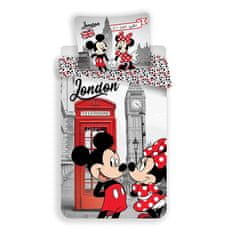 Jerry Fabrics JERRY FABRICS Platno Mickey in Minnie London Telefon Bombaž, 140/200, 70/90 cm