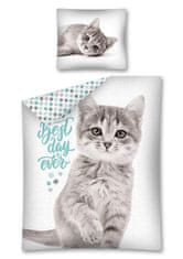 Detexpol Vključeno posteljnino Sweet Animals Cat siva Bombaž, 140/200, 70/80 cm