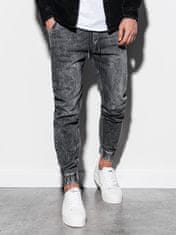 OMBRE Moške džins hlače joggers Reynard siva xxl