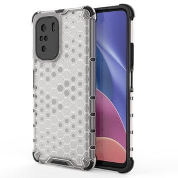 HURTEL Honeycomb ovitek z odbijačem za Xiaomi Redmi K40 Pro+/K40 Pro/K40/Poco F3, prozoren