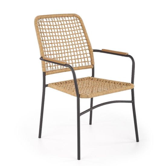 Halmar Vrtni stol K457 - natur / črn