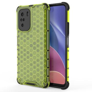 HURTEL Honeycomb ovitek z odbijačem za Xiaomi Redmi K40 Pro+/K40 Pro/K40/Poco F3, zelen
