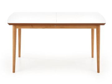 Halmar Zložljiva jedilna miza Barret - bela / lefkada hrast