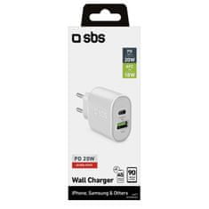 SBS Ultra Fast adapter USB-C 20W, USB-A 18W, bel