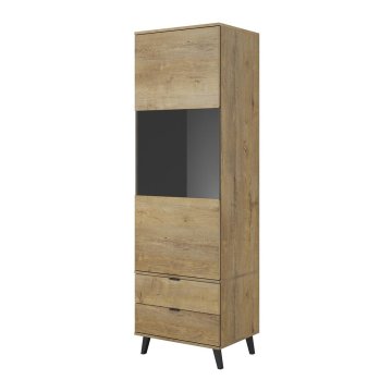 Halmar Enovratna vitrina s predali Nest W2 - hrast lefkada / črna