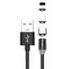 Kaku Magnetic 3in1 kabel USB - Lightning / USB-C / Micro USB 3A 1m, črna