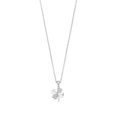 Lotus Silver Nežna srebrna ogrlica s prozorno cirkonovo štiriperesno deteljico LP3108-1 / 1