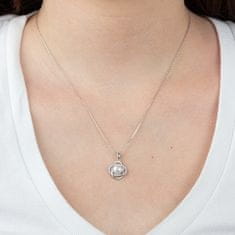 Lotus Silver Nežna srebrna ogrlica s prozornimi cirkoni in sintetičnim biserom LP3094-1 / 1