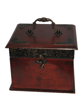 Šatulja, skrinja, škatla za nakit, prstane, verižice, ključe, pisma, šivalni pribor, gumbe, igrače, mere cca16x15x12 cm