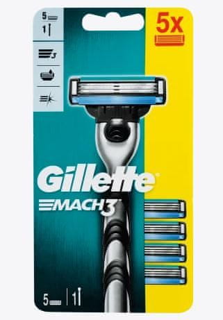 Gillette Mach3 brivnik in 5 brivnih nastavkov