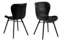 Design Scandinavia Jedilni stol Batilda (SET 2 kosa), umetno usnje, črna