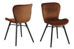 Design Scandinavia Jedilni stol Batilda (SET 2 kosa), žamet, rdeče-rjava