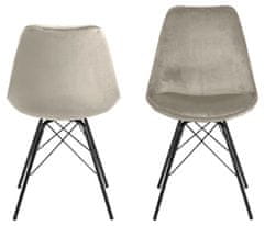 Design Scandinavia Jedilni stoli Eris (SET 2 kosa), žamet, smetana