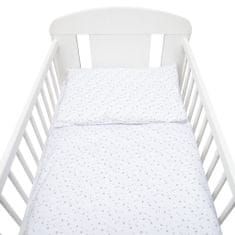 NEW BABY 3-delna posteljnina 90/120 cm bela siva zvezde