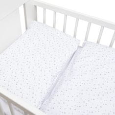NEW BABY 2-delna posteljnina 90/120 cm bela siva zvezde