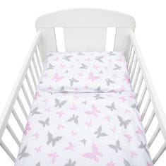 NEW BABY 3-delna posteljnina 90/120 cm beli metulji