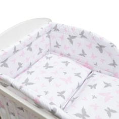 NEW BABY 3-delna posteljnina 90/120 cm beli metulji