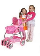 Baby Mix Jasmine Večnamenski voziček za lutke svetlo roza