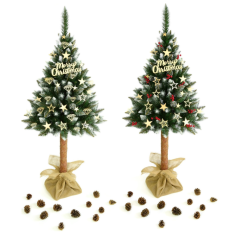Božična novoletna smreka/jelka, moderen izgled, 180 cm, lesen podstavek, Made in EU - Odprta embalaža