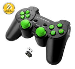 Esperanza Gladiator brezžični igralni plošček PC/PS3 USB, črno - zelena