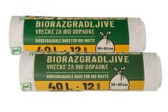 Piskar biorazgradljive vrečke, 40 L / 12 kosov / 2 KPL