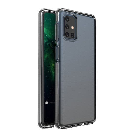 slomart spring case prozoren tpu gel zaščitni ovitek s pisanim okvirjem za samsung galaxy m31s črn