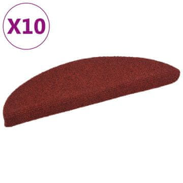 Vidaxl Preproge za stopnice samolepilne 10 kosov 56x17x3 cm bordo rdeče polkrožne