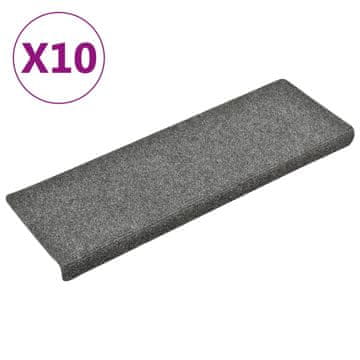Vidaxl Preproge za stopnice samolepilne 10 kosov 65x21x4 cm svetlo sive pravokotne robove