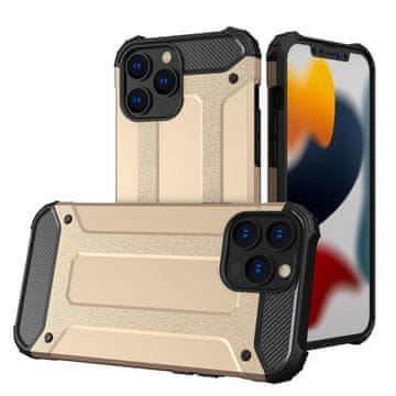 HURTEL Hybrid Armor Robusten Ovitek za iPhone 13 Pro - Zlata