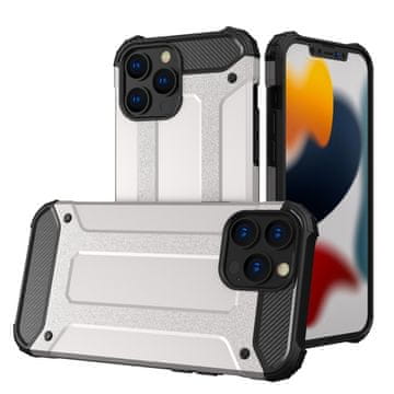HURTEL Hybrid Armor Robusten Ovitek za iPhone 13 Pro - Srebrna