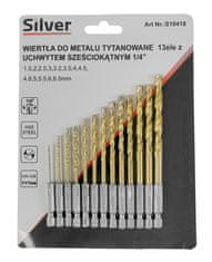Silver Tools Set 13 HEX svedrov HSS za kovine Titan