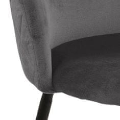 Design Scandinavia Jedilni stol Louise (SET 2 kosa), žamet, temno siva