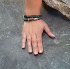 Beneto Zapestnica z biseri iz lava kamna MINK120 (Dolžina 19 cm)