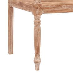 Vidaxl Batavia klop 120 cm sprana bela trdna tikovina