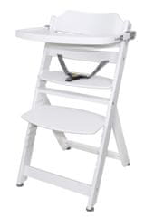 stol Moon, leseni, s pladnjem, beli