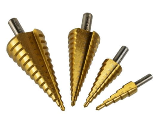 Silver Tools Set 4x HSS konusnih svedrov stožec, smrekica 4-39mm – povrtala