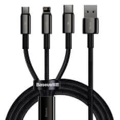 BASEUS Tungsten 3in1 kabel USB - Lightning / USB-C / Micro USB 3.5A 1.5m, črna