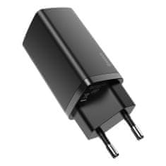 BASEUS GaN2 Lite polnilnik USB / USB-C QC 3.0 PD 65W, črna